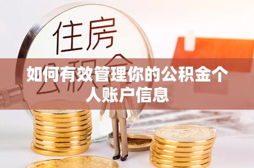 哈巴河如何有效管理你的公积金个人账户信息