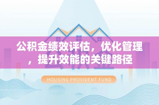 哈巴河公积金绩效评估，优化管理，提升效能的关键路径